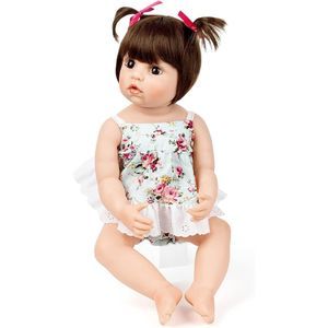 Reborn Baby Dolls Silicone Realistic Looking Vinyl  Feeding Kit For Kids 22-Inch